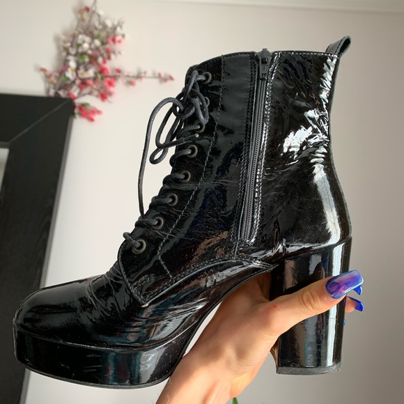 Y2K patent leather block chunky bratz boot - Picture 4 of 4